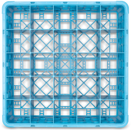 Carlisle RG25-114 Carlisle Blue 25-Compartment Polypropylene OptiClean Divided Glass Rack with 1 Extender 5.56"