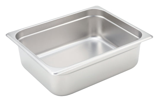 Winco SPJH-204 Half-size Stainless Steel Anti-jam Steam Pan, 4" Deep