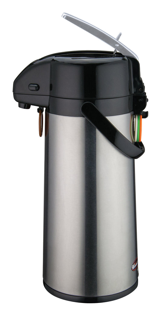 Winco AP-822 2.2L Stainless Steel Body Glass Lined Airpot w/ Lever Top