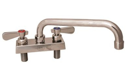 BK Resources EVO-4DM-10 Stainless Steel Evolution 4" Deck Mount Faucet, 10" Swing Spout