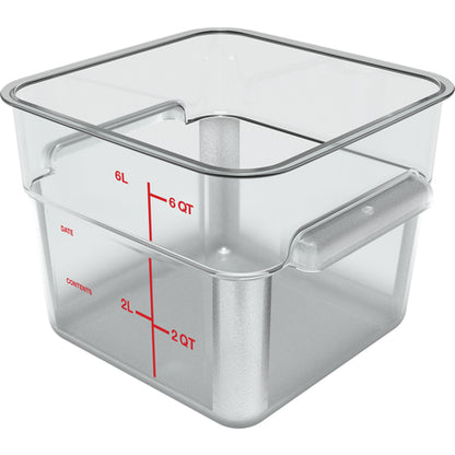 Carlisle 1195207 6 Qt Clear Square Polycarbonate Food Storage Container