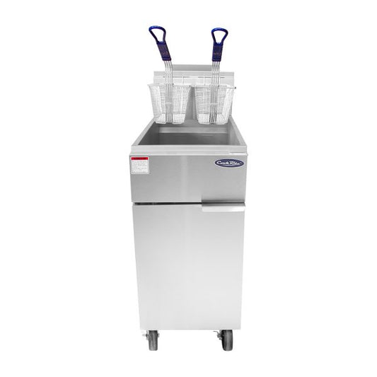 Atosa ATFS-50-LP 50 lb Liquid Propane Gas Stainless Steel Heavy Duty Deep Fryer