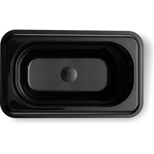 Carlisle 3068703 1/9 Size Black Polycarbonate StorPlus Food Pan, 4" Deep