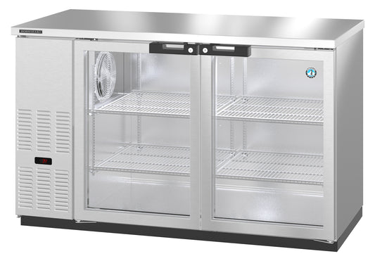 Hoshizaki BB59-G-S Two Section Stainless Steel Back Bar Back Bar, Glass Doors Refrigerator