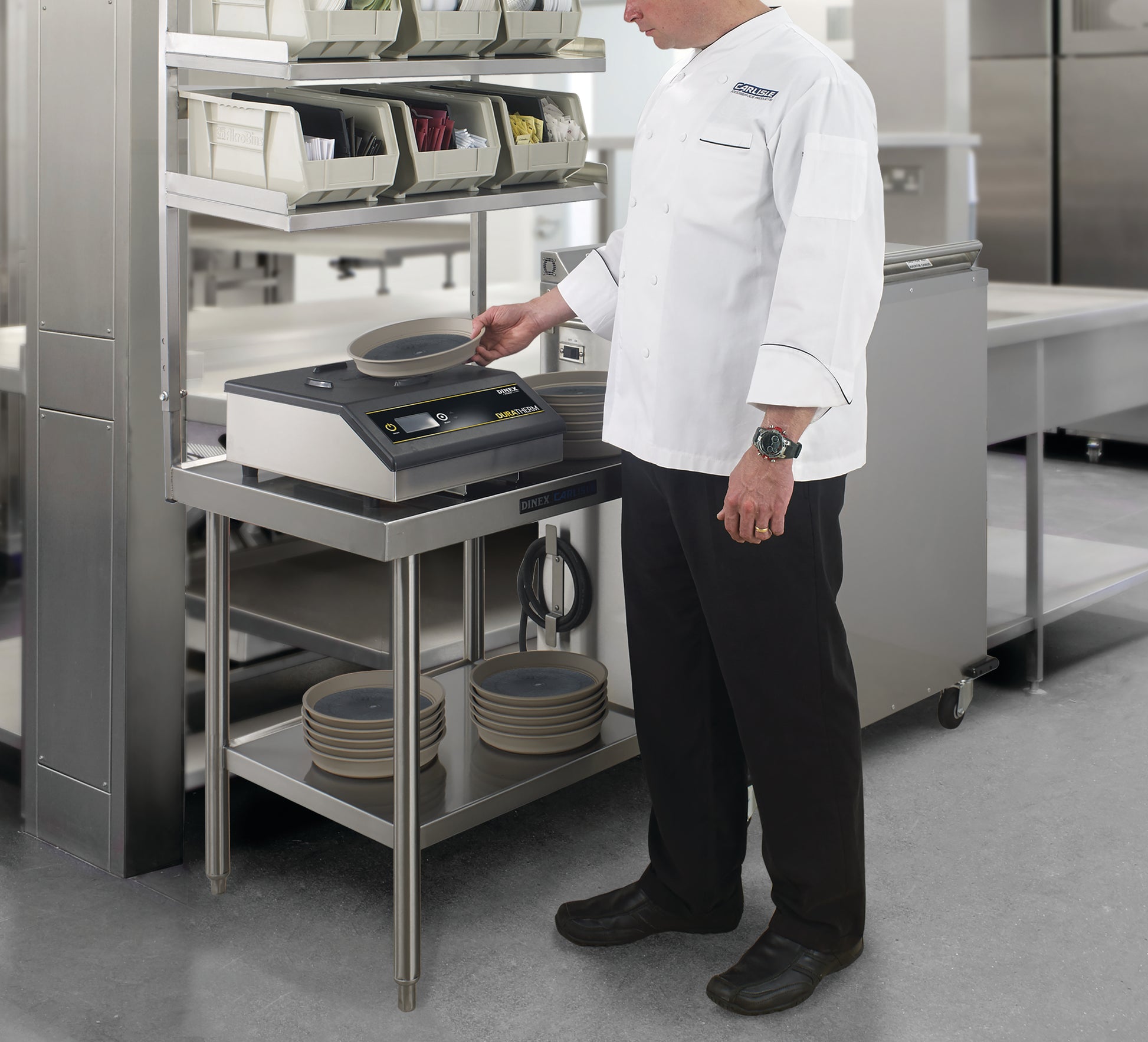 Dinex DXPICTABLE 30" x 24" x 30.12" Stainless Steel Stationary Table for Induction Charger