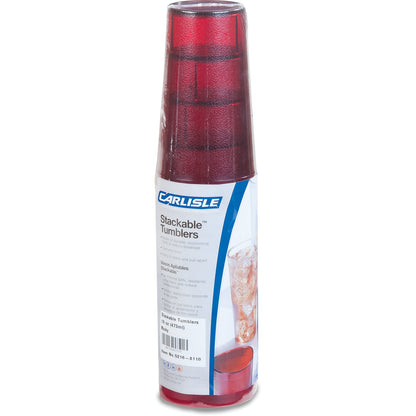 Carlisle 5216-8110 16 oz Ruby SAN Stackable Cash 'n Carry Tumbler - Cash & Carry (6/pk)