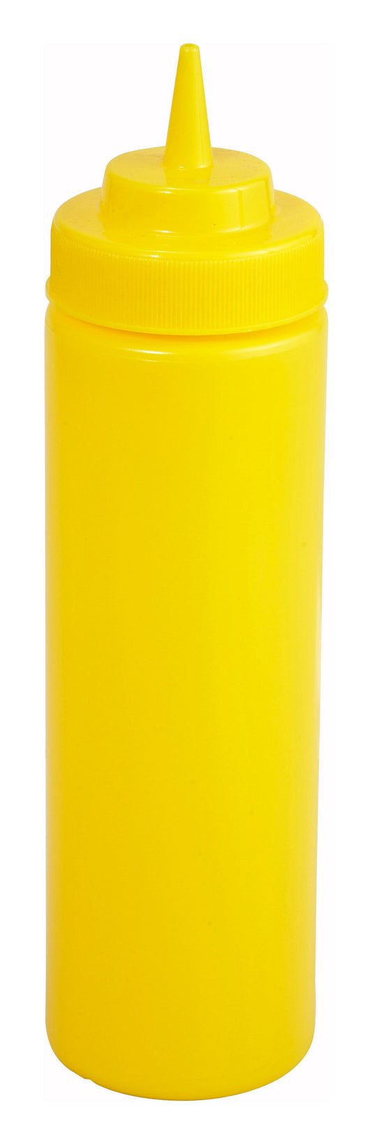 Winco PSW-16Y 16 oz. Yellow Wide Mouth Squeeze Bottles (6pcs/pk)
