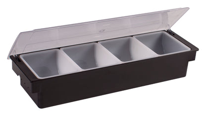 Winco CCH-4 Black 4-Compartment Plastic Base Condiment Holder