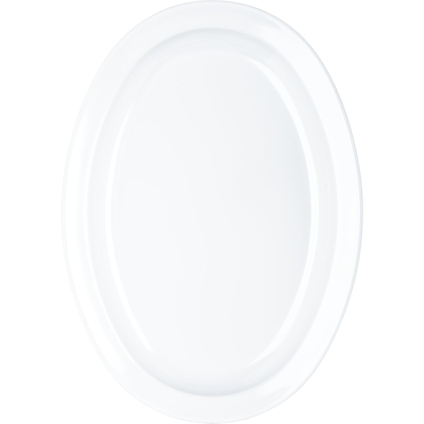 Carlisle KL12602 13.5" x 9.75" White Kingline Melamine Oval Platter Tray