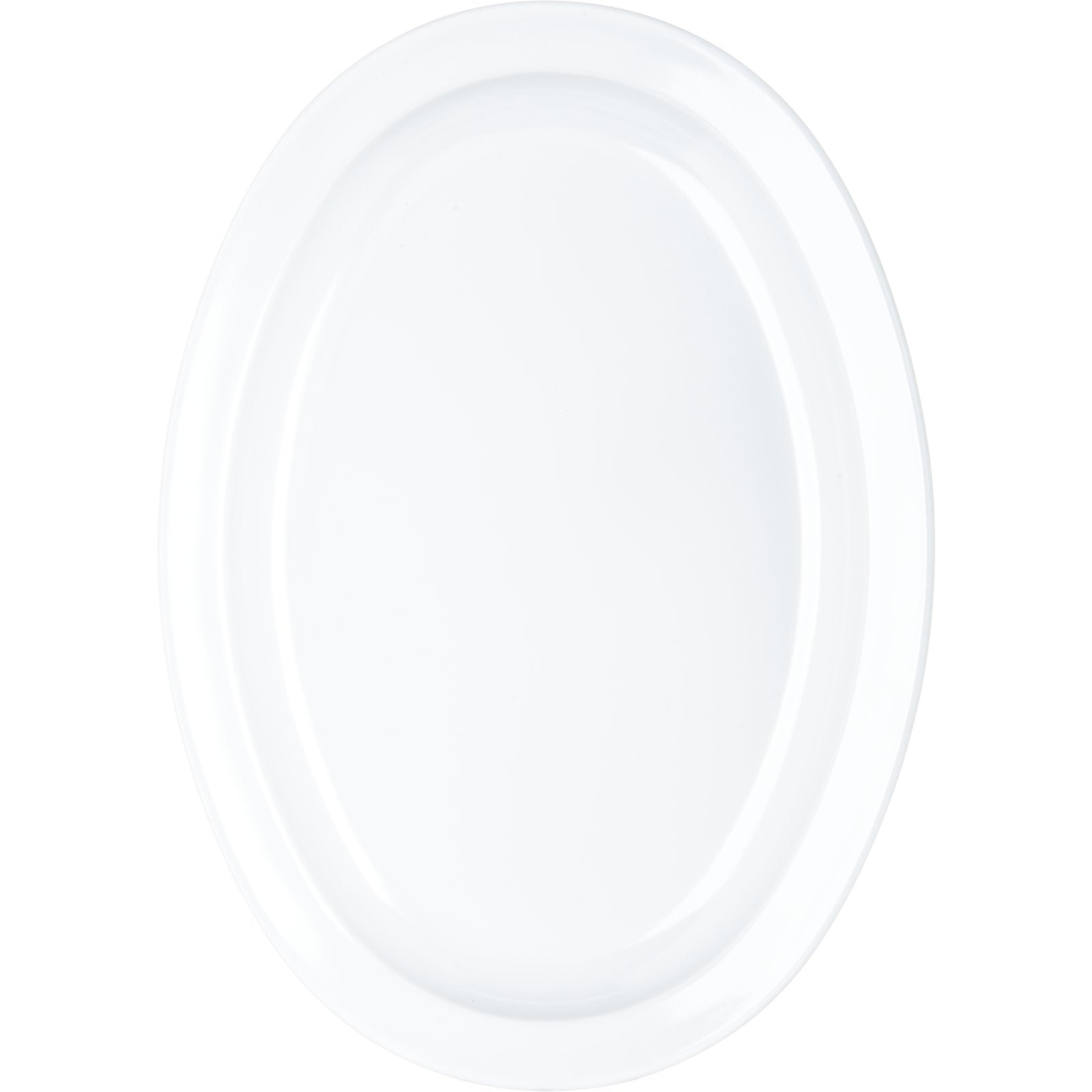 Carlisle KL12602 13.5" x 9.75" White Kingline Melamine Oval Platter Tray