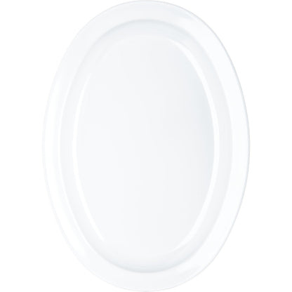Carlisle KL12602 13.5" x 9.75" White Kingline Melamine Oval Platter Tray