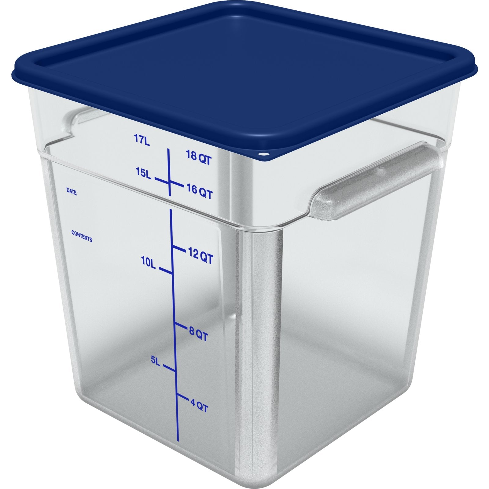 Carlisle 1195507 18 Qt Clear Square Polycarbonate Food Storage Container