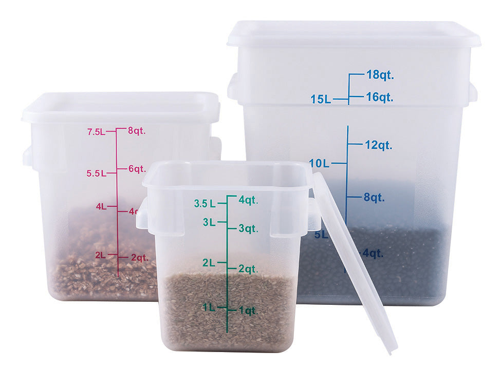 Winco PTSC-8 8 Qt. Translucent Polypropylene Storage Container