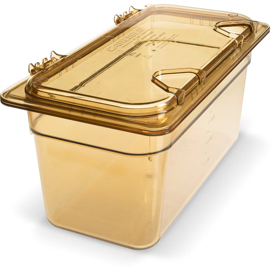 Carlisle 3086213 1/3 Size Amber High Heat Plastic StorPlus Food Pan, 6" Deep