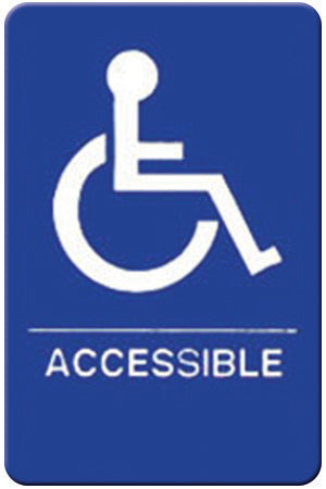 Winco SGNB-653B 6" x 9" Information Sign (Braille) - "Accessible"