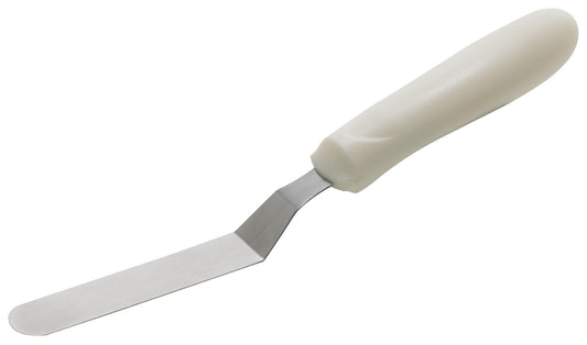 Winco TWPO-4 3-1/2" x-3/4" Blade White Polypropylene Handle Spatula w/Offset