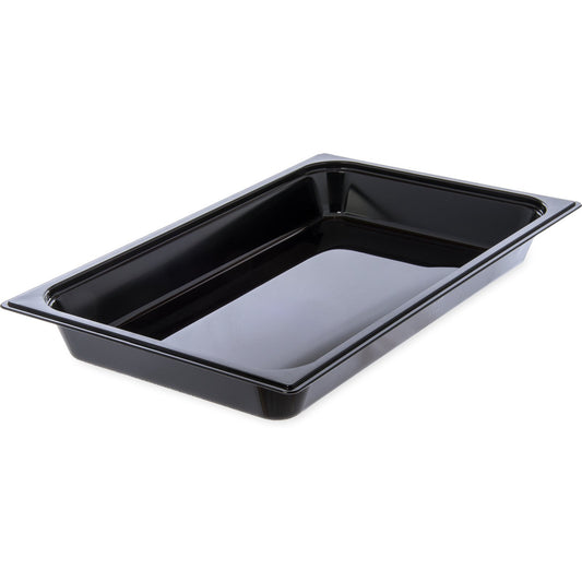 Carlisle 10200B03 Full-Size Black Polycarbonate StorPlus Food Pan, 2.5" Deep