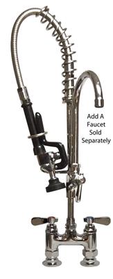 BK Resources BKF-4HD-MINI Mini Pre-Rinse 4"O.C. Faucet, Reduced Size for Small Spaces w/ BKF-4HD