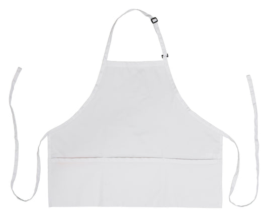 Winco BA-2724W White 3 Pocket Bib Apron