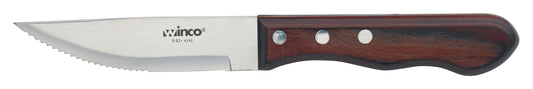 Winco K-82 4-3/4" Blade Jumbo Pointed Tip Polywood Handle Steak Knives (6pcs/Pack)