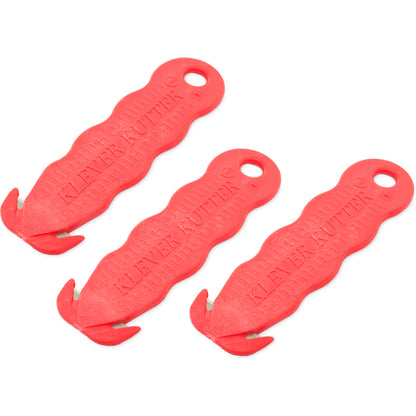San Jamar KK403 3 Pack Red Klever Kutter Carton Opener