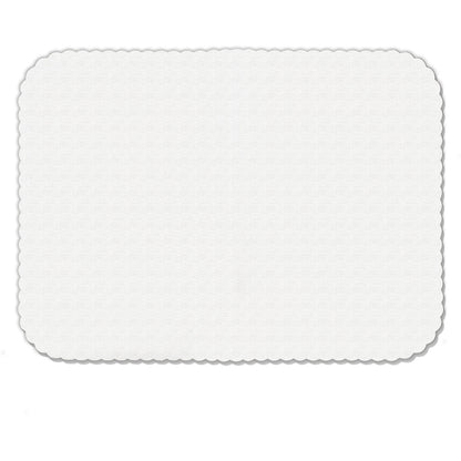 Carlisle DX5999I00102 12-3/4" x 16-5/8" White Embossed Tray Cover Size: I w/ Scalloped Edge/Round Corner