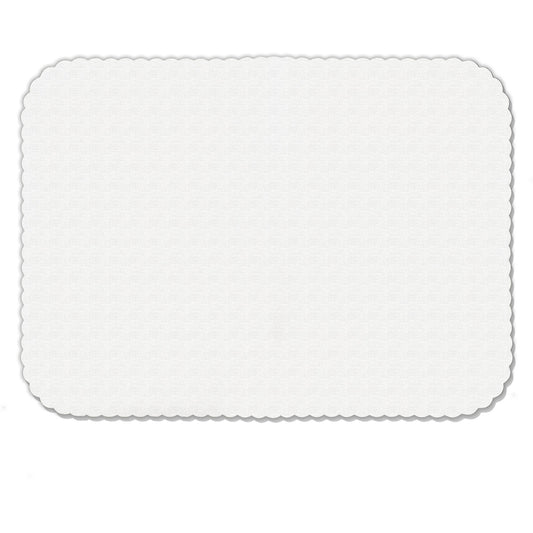 Carlisle DX5999I00102 12-3/4" x 16-5/8" White Embossed Tray Cover Size: I w/ Scalloped Edge/Round Corner