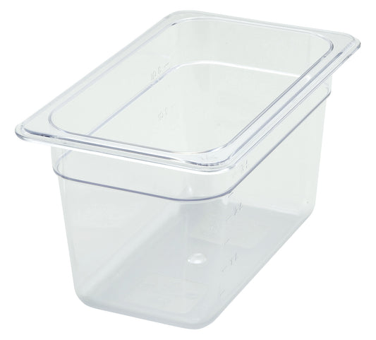 Winco SP7406 1/4 Size Polycarbonate Food Pan, 6" Deep