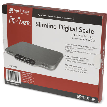 San Jamar SCDGSL33 Gray SLIMLINE Digital Scale