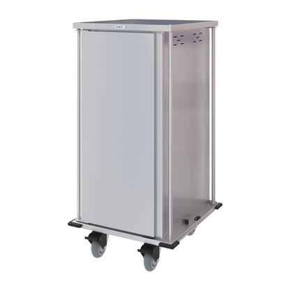 Dinex DXPTQC2T1DPT20 2 Trays Per Slide 20 Trays Single Door Stainless Steel Totally Quiet Compact Meal Delivery Cart