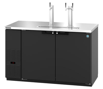 Hoshizaki DD59 Black Two Section Vinyl Back Bar Direct Draw, Solid Doors Refrigerator