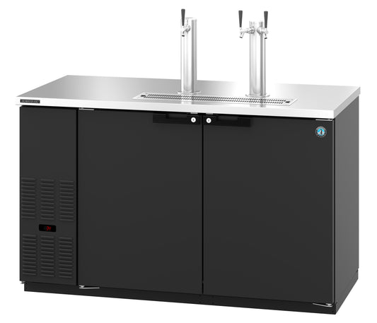 Hoshizaki DD59 Black Two Section Vinyl Back Bar Direct Draw, Solid Doors Refrigerator