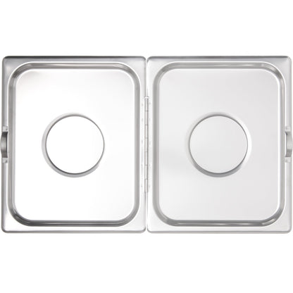 Carlisle 607000H Full-Size Stainless Steel DuraPan Steam Table Hotel Pan Center Hinged Cover