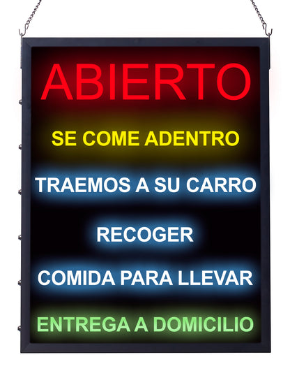 Winco LED-21 LED - "All-in-One" Open Sign (Spanish Version)