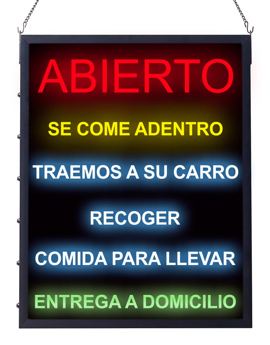 Winco LED-21 LED - "All-in-One" Open Sign (Spanish Version)