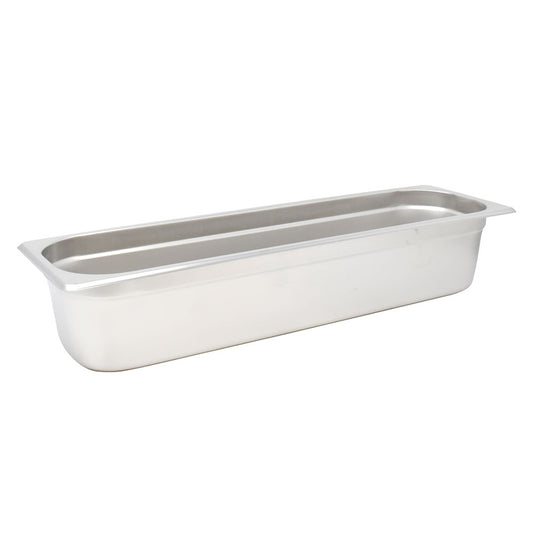 Omcan 80617 Half-size Long Stainless Steel Anti-Jam Steam Table Pan - 4" Deep