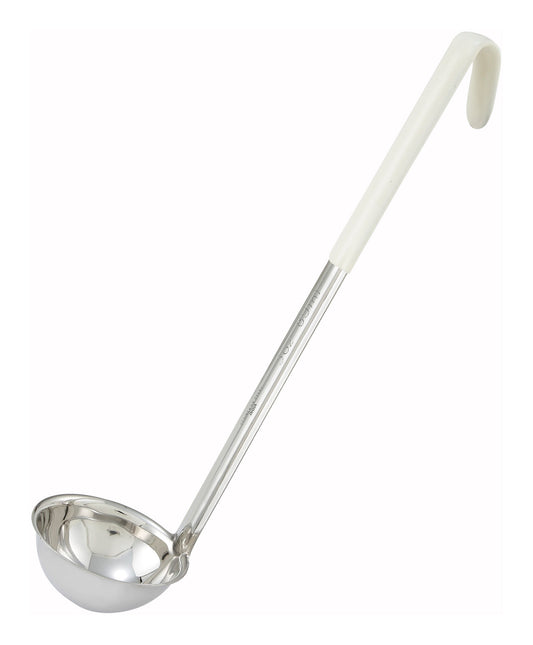 Winco LDC-3 3 oz. Ivory Stainless Steel Ladle