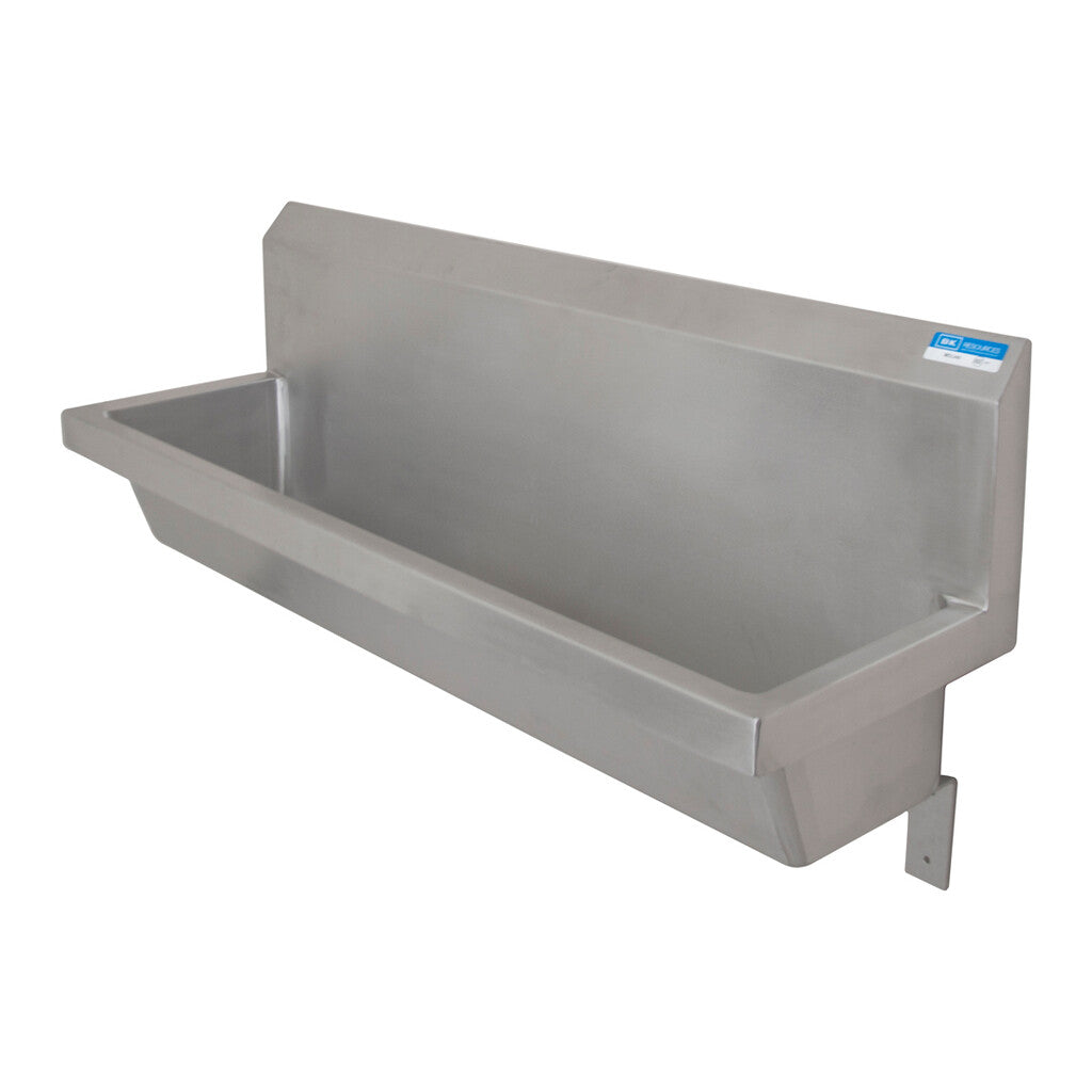 BK Resources MSU-72 72" Stainless Steel Urinal without Flush Pipe