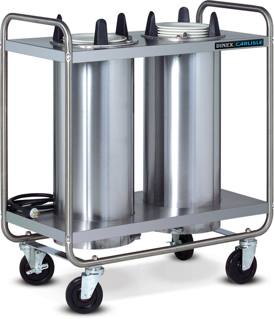 Dinex DXPIDP2O1012 10 1/8" Plates 2 Silo Stainless Steel Unheated Open Plate Dispenser