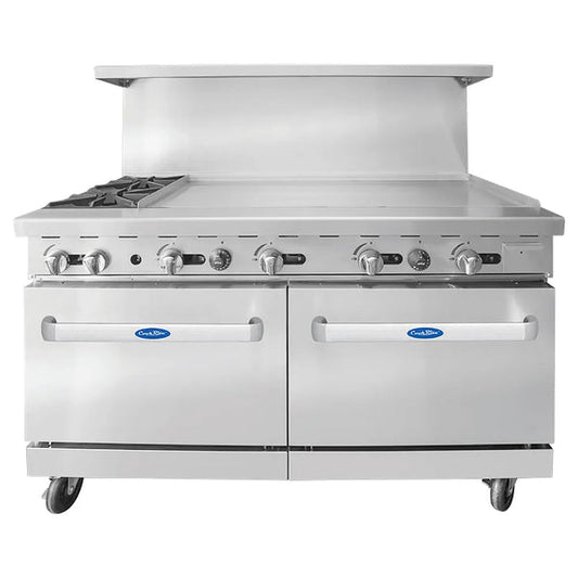 Atosa AGR-2B48GR-NG 60" Natural Gas Two Burner Gas Range with 48" Griddle