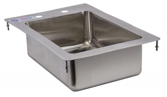Omcan 39779 10" x 14" x 5" Single Stainless Steel Tub Drop in Sink with Flat Top
