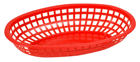 Winco POB-R 10-1/4" x 6-3/4" x 2" Red Fast Food Baskets