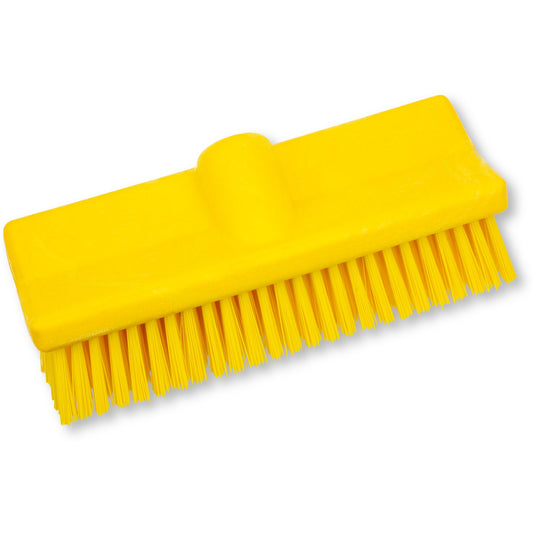 Carlisle 40423EC04 10" Yellow Color Coded Bi-Level Scrub Brush