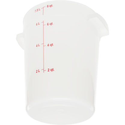 Carlisle 1097602 8 Qt White Round Polyethylene StorPlus Food Storage Container