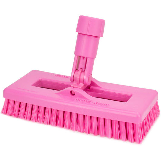 Carlisle 3638831EC26 8" Pink Color Code Swivel Scrub Brush