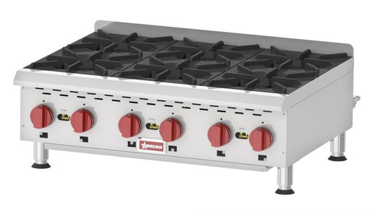 Omcan 43735 Gas Six Burner Stainless Steel Countertop Hot Plate