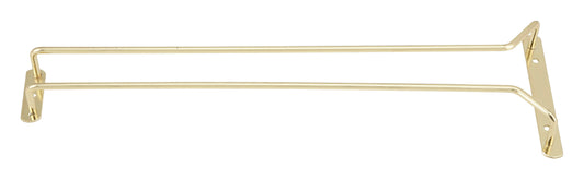 Winco GH-16 16" Brass-Plated Single Channel Wire Glass Hanger
