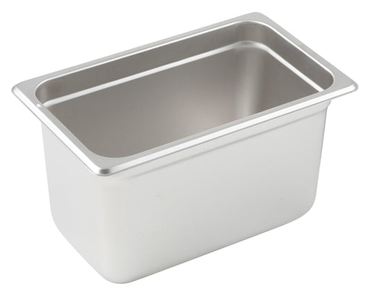 Winco SPJP-406 1/4 Size Stainless Steel Anti-jam Steam Pan, 6" Deep