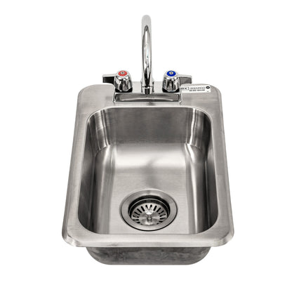 BK Resources BK-DIS-1014-5D-P-G One Compartment Stainless Steel Drop-In Sink 14L x 10W x 5D Bowls w/ Faucet