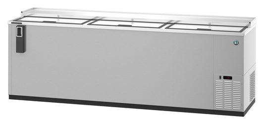 Hoshizaki CC95-S Three Section Stainless Steel Back Bar Bottle Cooler, Slide Top Doors Refrigerator